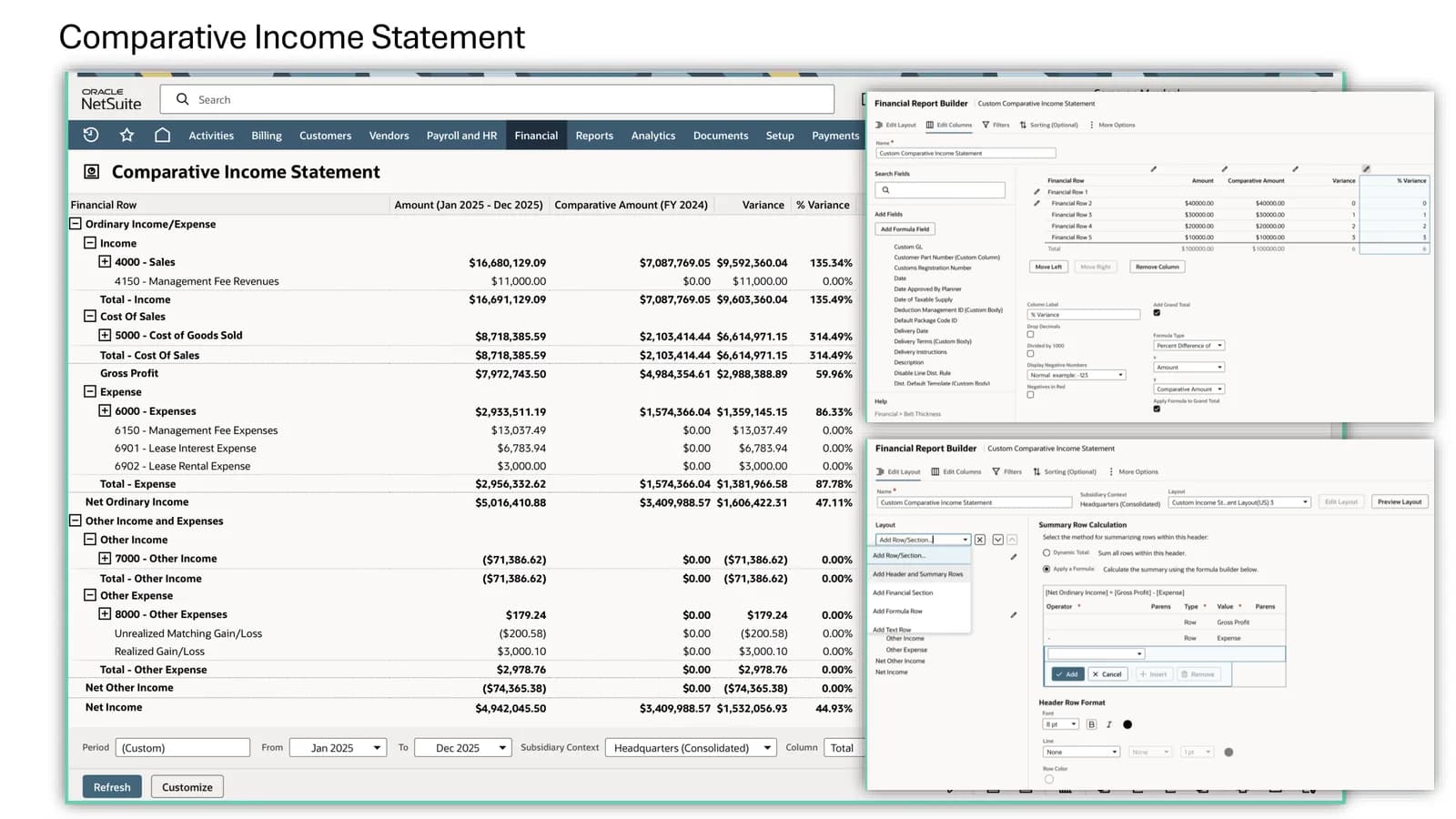 Comparative income statement